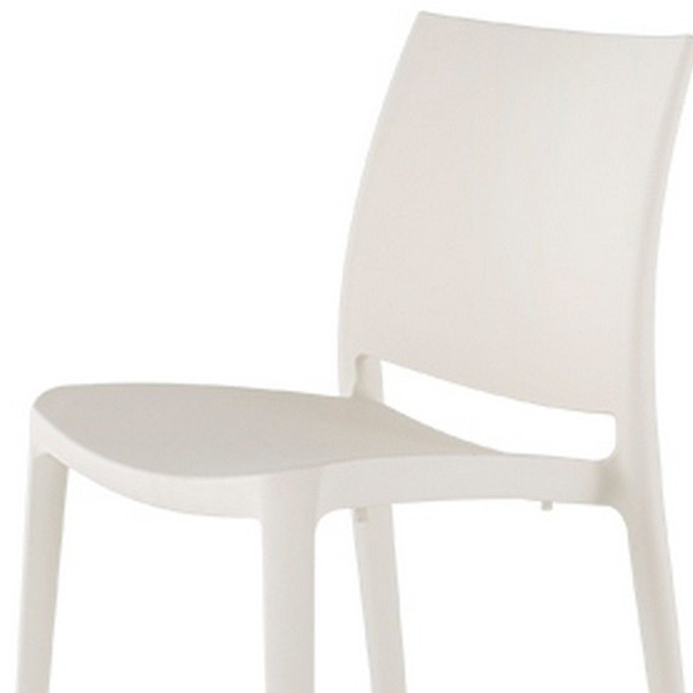 Set of Four Blue Heavy Duty Plastic Outdoor Stacking Dining Chairs