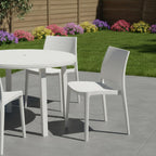 Set of Four Blue Heavy Duty Plastic Outdoor Stacking Dining Chairs