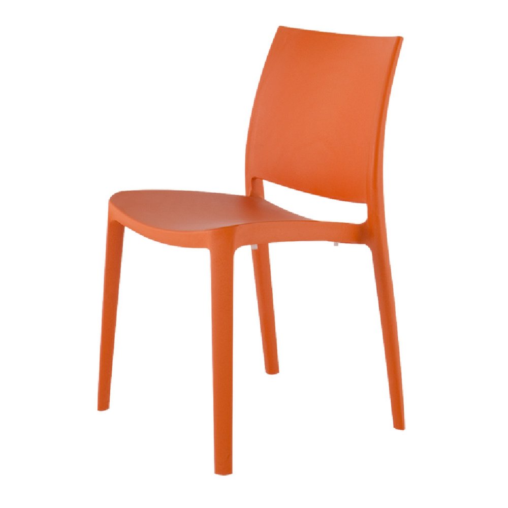 Set of Four Blue Heavy Duty Plastic Outdoor Stacking Dining Chairs