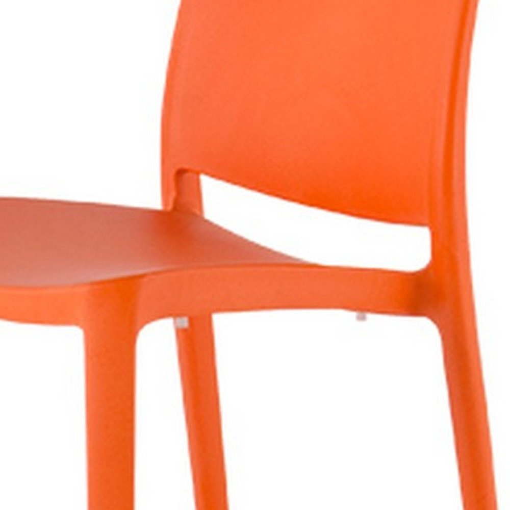 Set of Four Blue Heavy Duty Plastic Outdoor Stacking Dining Chairs