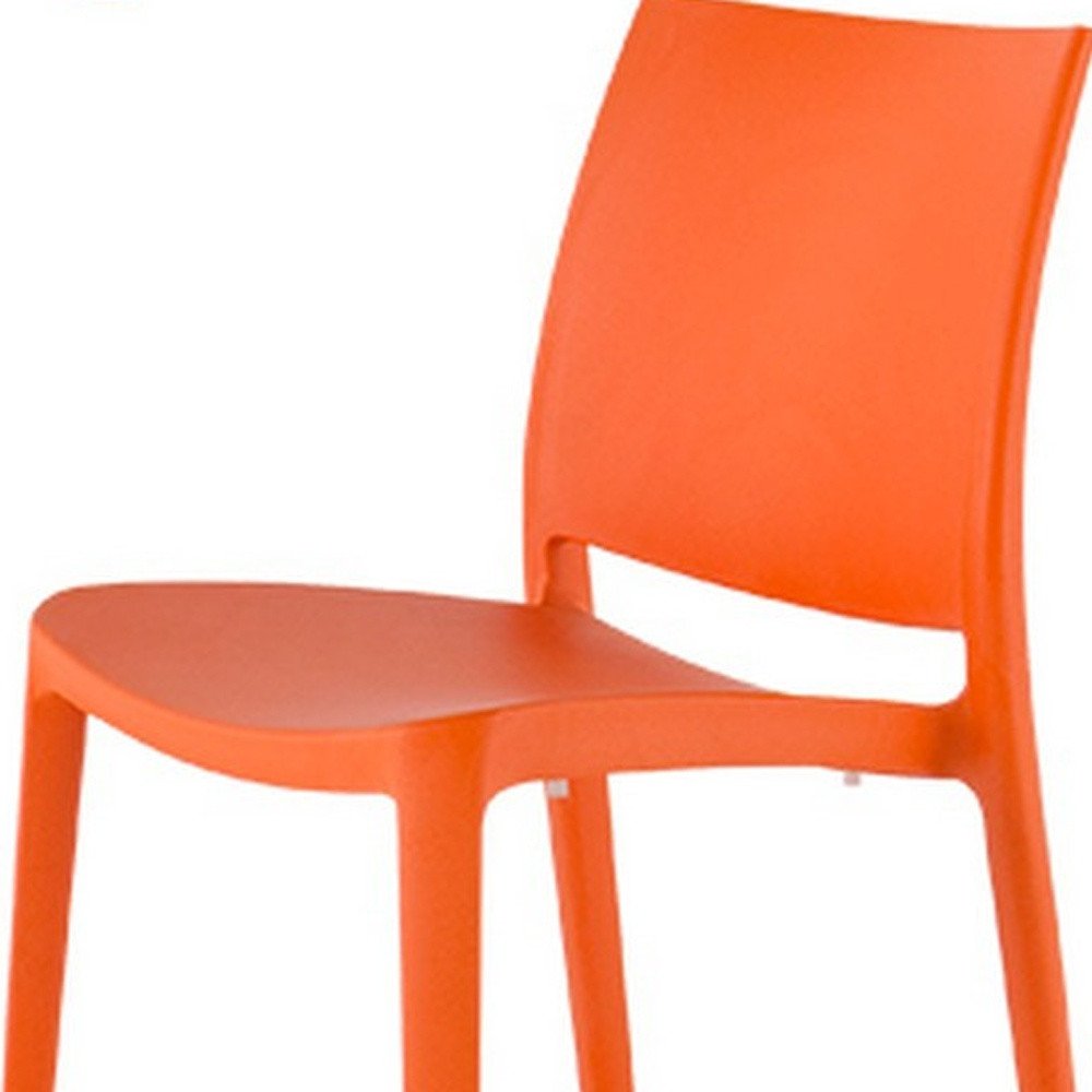 Set of Four Blue Heavy Duty Plastic Outdoor Stacking Dining Chairs