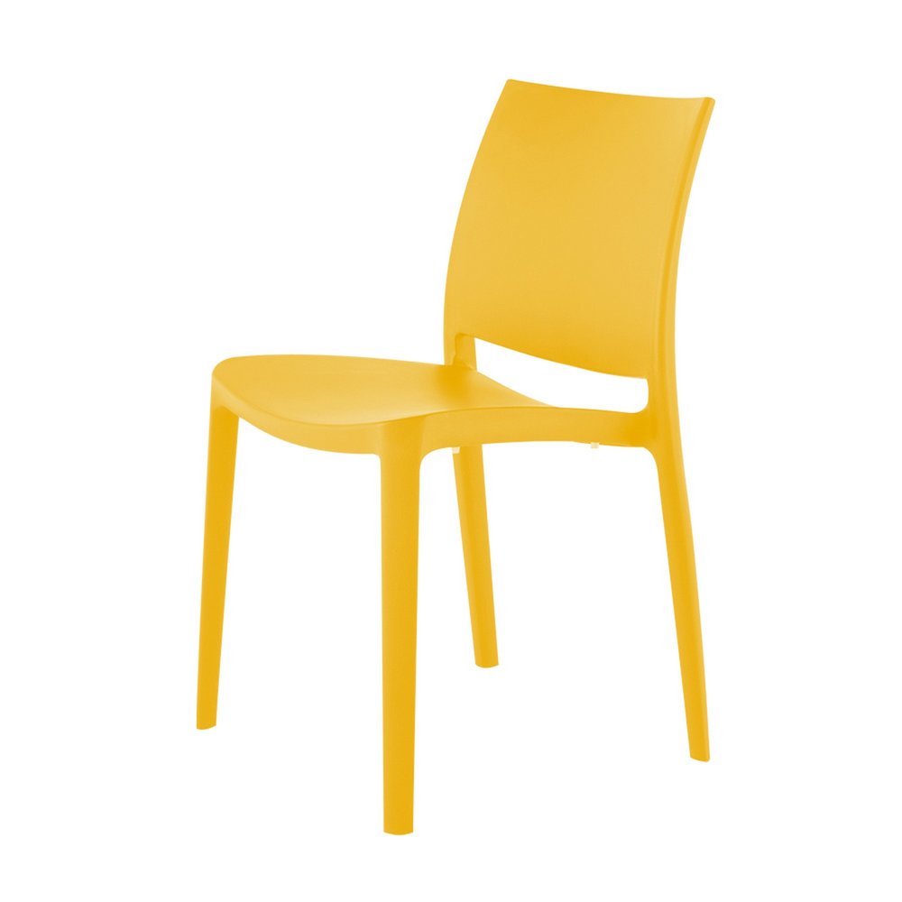 Set of Four Blue Heavy Duty Plastic Outdoor Stacking Dining Chairs