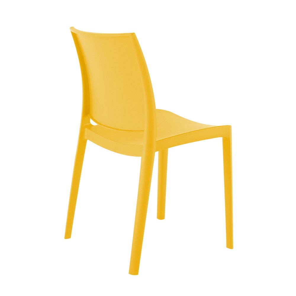 Set of Four Blue Heavy Duty Plastic Outdoor Stacking Dining Chairs