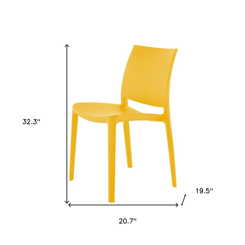 Set of Four Blue Heavy Duty Plastic Outdoor Stacking Dining Chairs