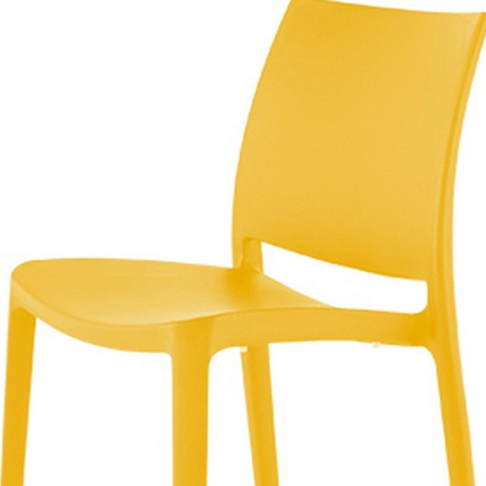Set of Four Blue Heavy Duty Plastic Outdoor Stacking Dining Chairs