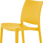 Set of Four Blue Heavy Duty Plastic Outdoor Stacking Dining Chairs