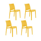 Set of Four Blue Heavy Duty Plastic Outdoor Stacking Dining Chairs