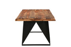 80" Dark Brown And Black Solid Wood And Metal Sled Base Dining Table