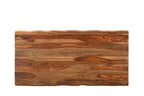 80" Dark Brown And Black Solid Wood And Metal Sled Base Dining Table