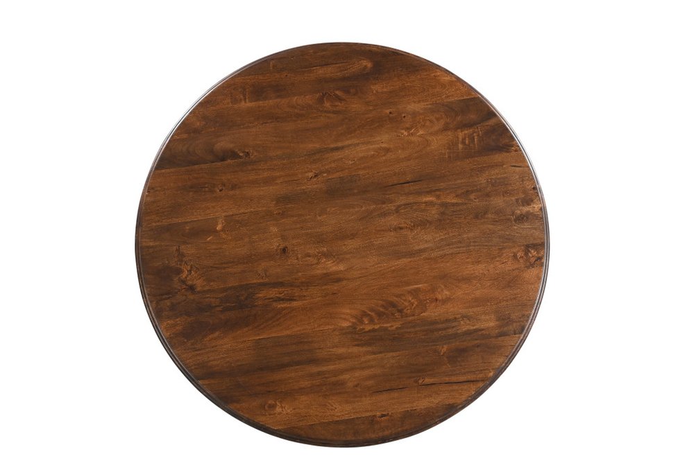 48" Brown Solid Wood Pedestal Base Round Top Dining Table