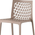 Set of Two Gray Heavy Duty Plastic Outdoor Stacking Dining Chairs