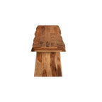 68" Brown Solid Wood Live Edge Dining Bench