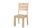 Set of Two Beige Solid Wood Ladder Back Dining Side Chairs