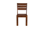 Set of Two Brown Solid Wood Ladder Back Dining Side Chairs
