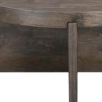 36" Brown Solid Wood Round Cross Legs Coffee Table