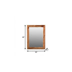44" Dark Brown Solid Wood Framed Accent Mirror