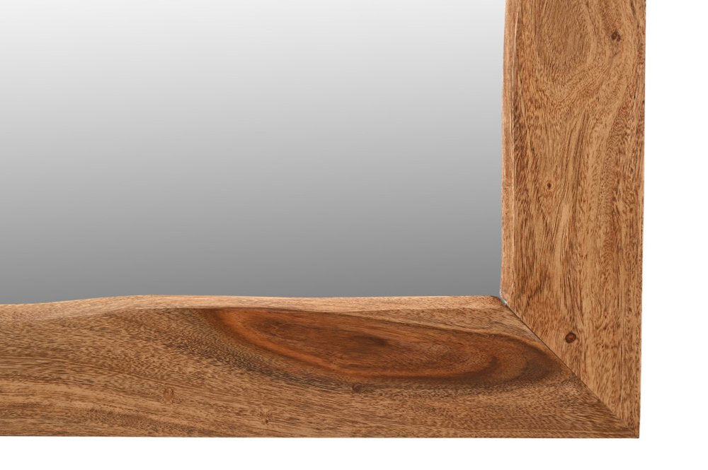 44" Dark Brown Solid Wood Framed Accent Mirror