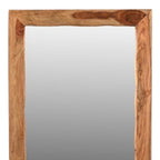 44" Dark Brown Solid Wood Framed Accent Mirror