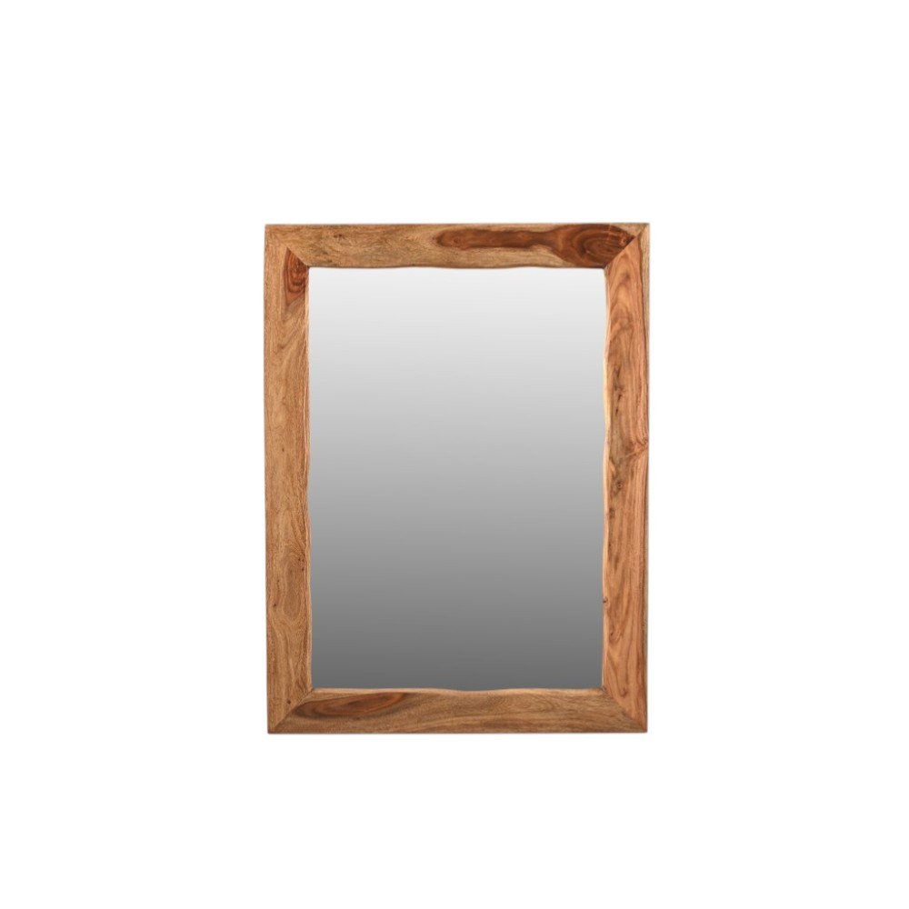 44" Dark Brown Solid Wood Framed Accent Mirror