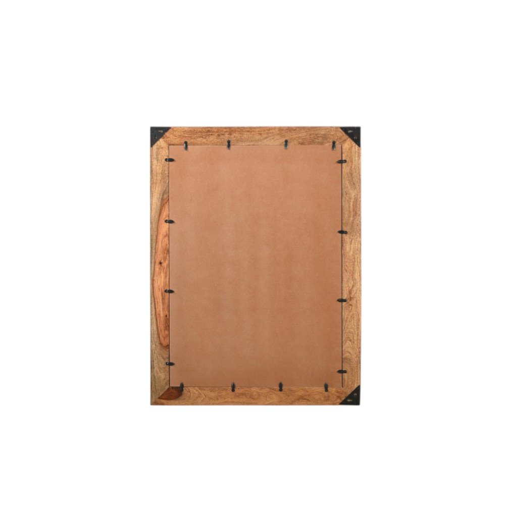 44" Dark Brown Solid Wood Framed Accent Mirror