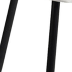 Set of Four Beige and Black Fabric and Metal Dining Side Chairs