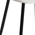 Set of Four Beige and Black Fabric and Metal Dining Side Chairs