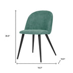 Set of Two Green and Black Upholstered Fabric Dining Side Chairs
