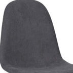 Set of Four Gray and Brown Upholstered Fabric Dining Side Chairs