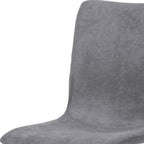 Set of Four Dark Gray and Gold Fabric Dining Side Chairs