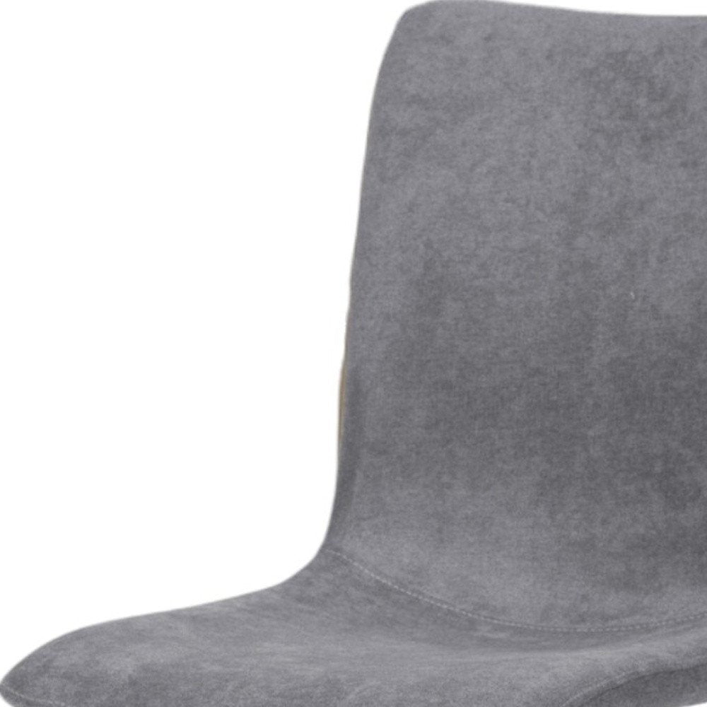 Set of Four Dark Gray and Gold Fabric Dining Side Chairs