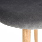 Set of Two Gray and Oak Velvet and Metal Dining Side Chairs