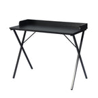 39" Black Wood and Metal X-Shape Computer Desk