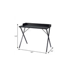 39" Black Wood and Metal X-Shape Computer Desk