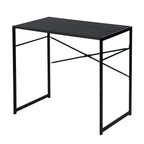 39" Brown and Black Wood and Metal H-Shape Computer Desk