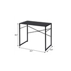 39" Brown and Black Wood and Metal H-Shape Computer Desk