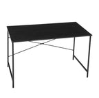 47" Black Wood and Stainless Steel Computer Desk