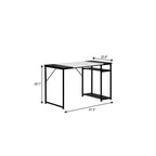 47" Black and White Wood and Metal H-Shape Computer Desk