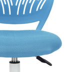 Blue and White Adjustable Height Swivel Rolling Office Chair