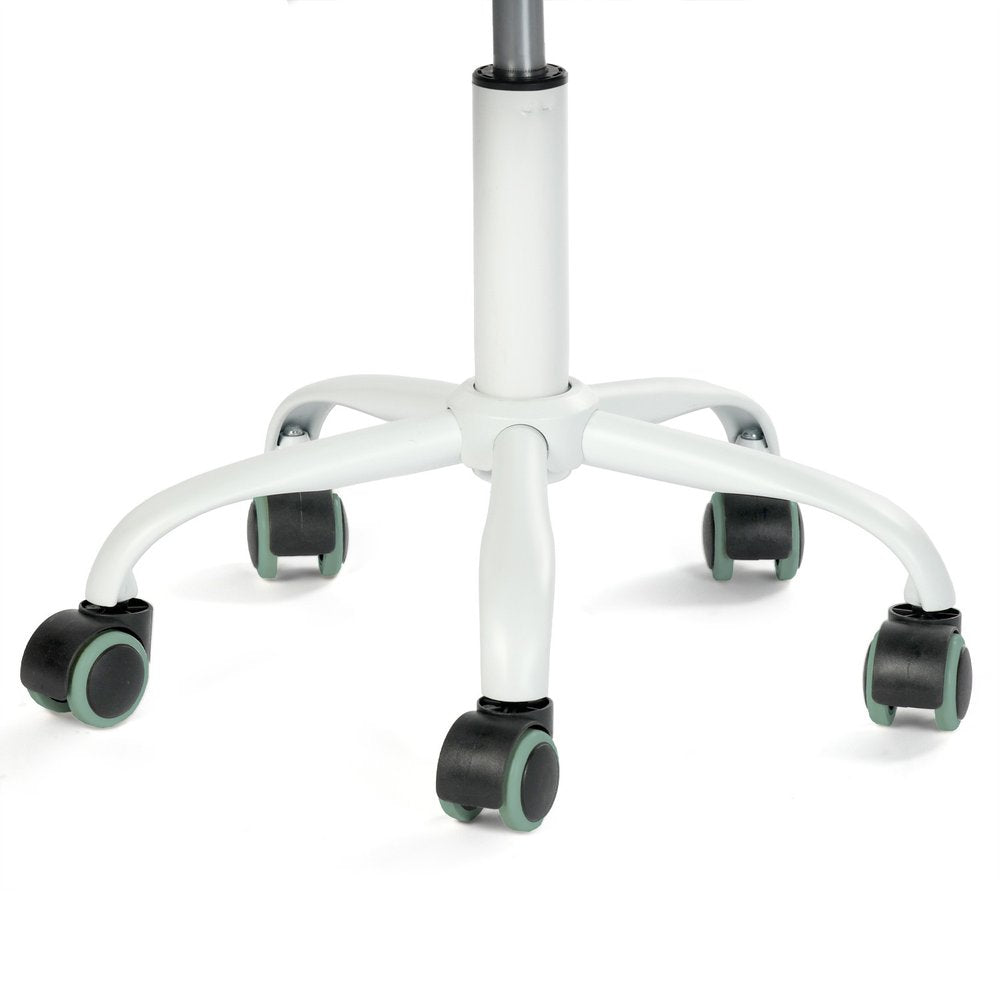 Teal and White Adjustable Height Swivel Rolling Office Chair