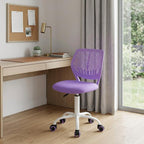 Pink and White Adjustable Height Swivel Rolling Office Chair