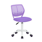 Pink and White Adjustable Height Swivel Rolling Office Chair