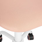Pink and White Adjustable Height Swivel Rolling Office Chair