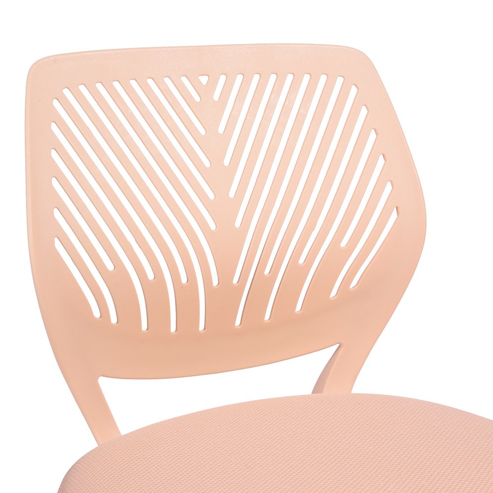 Pink and White Adjustable Height Swivel Rolling Office Chair