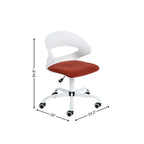 White and Brick Red Adjustable Height Swivel Rolling Office Chair