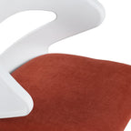White and Brick Red Adjustable Height Swivel Rolling Office Chair