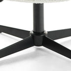 Off White and Black Boucle Adjustable Height Swivel Executive Office Chair