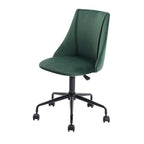 Green and Black Adjustable Height Swivel Rolling Office Chair