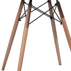 32" Black and Natural Wood Round Top Dining Table