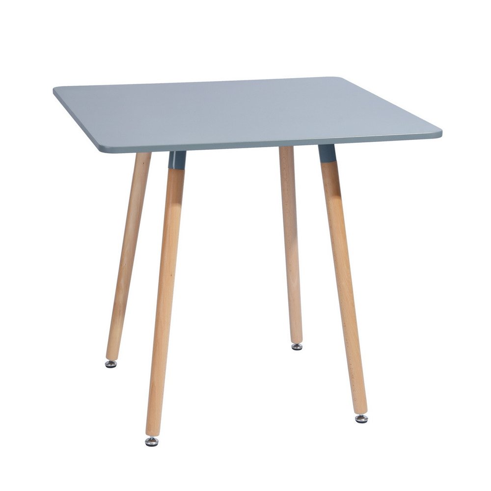 32" Black and Natural Wood Square Dining Table