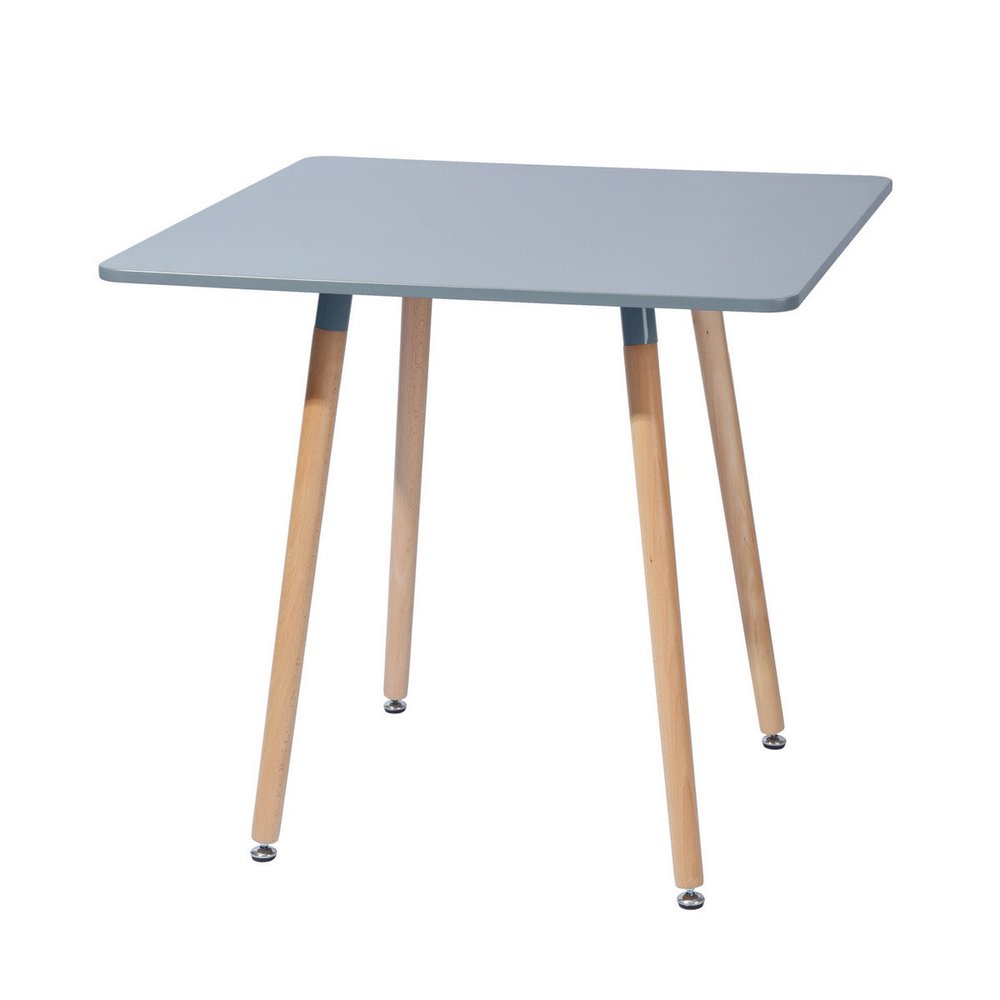 32" Black and Natural Wood Square Dining Table